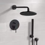 Remer SFH74 Matte Black Rain Shower System with Handheld, Rain Shower Head, Shower Faucet Set